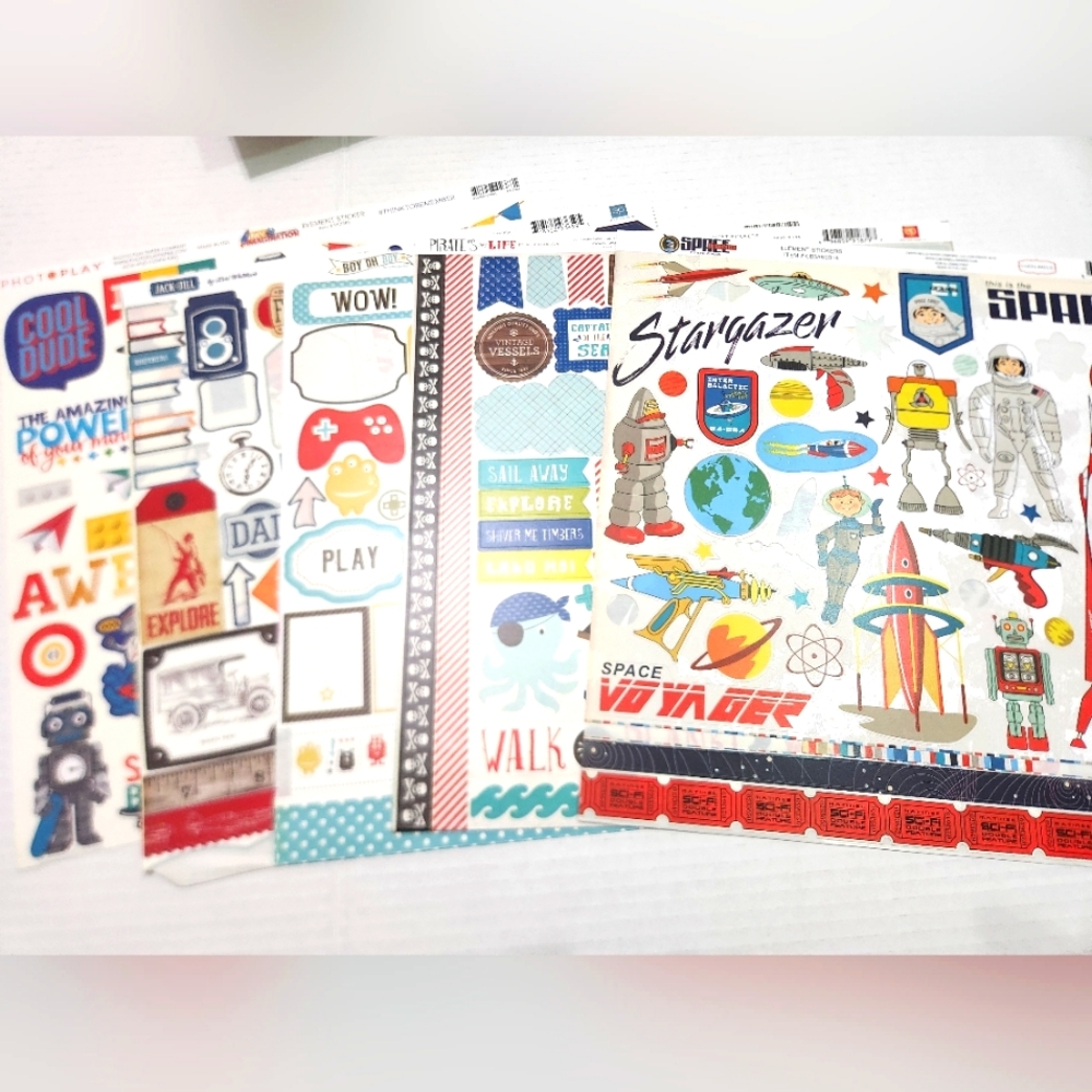 5 - 12x12 Scapbook Boy Theme Stickers